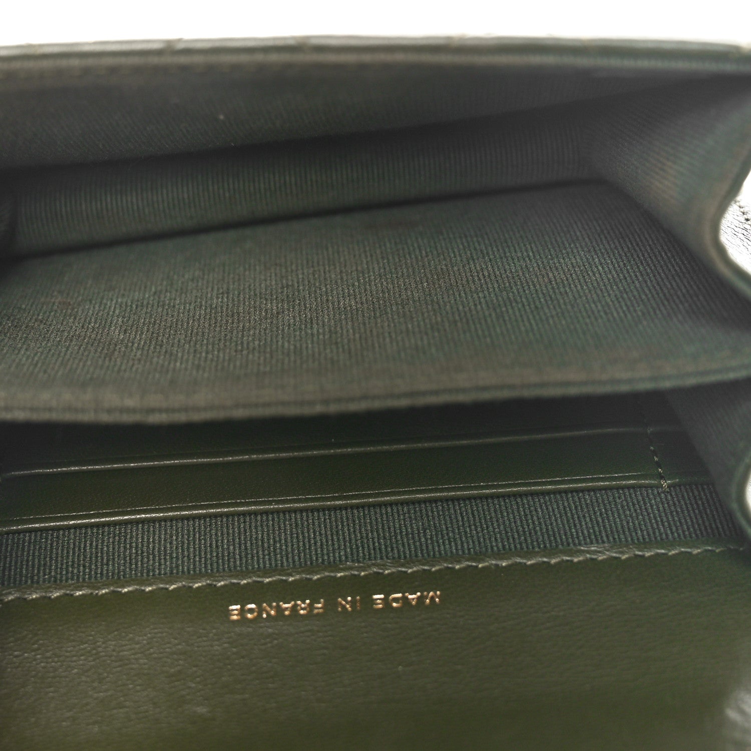 Chanel Lambskin Quilted Chain Top Handle Clutch With Chain Khaki 5 of 11