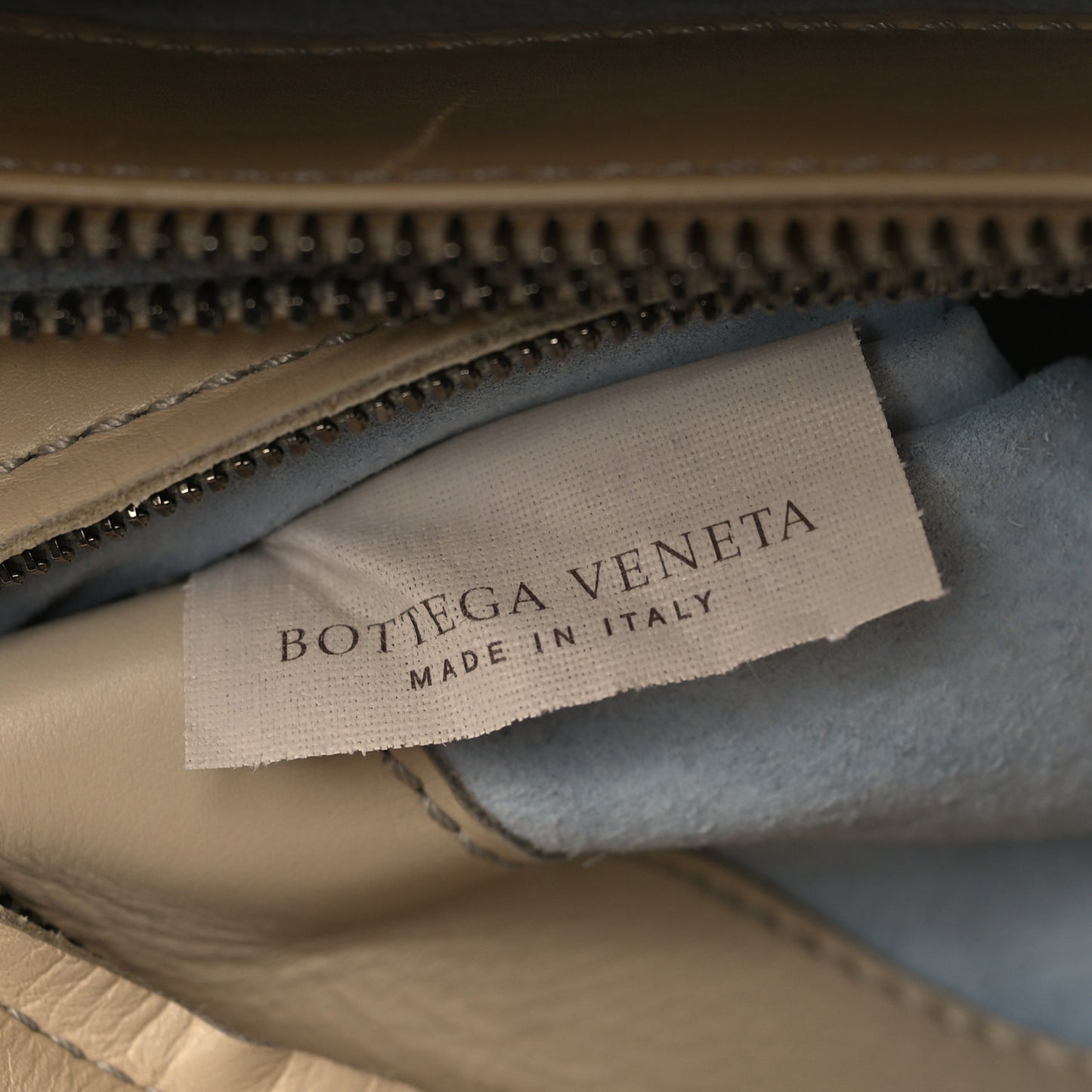 Nappa Intrecciato Embroidered Trim Tote Light Beige