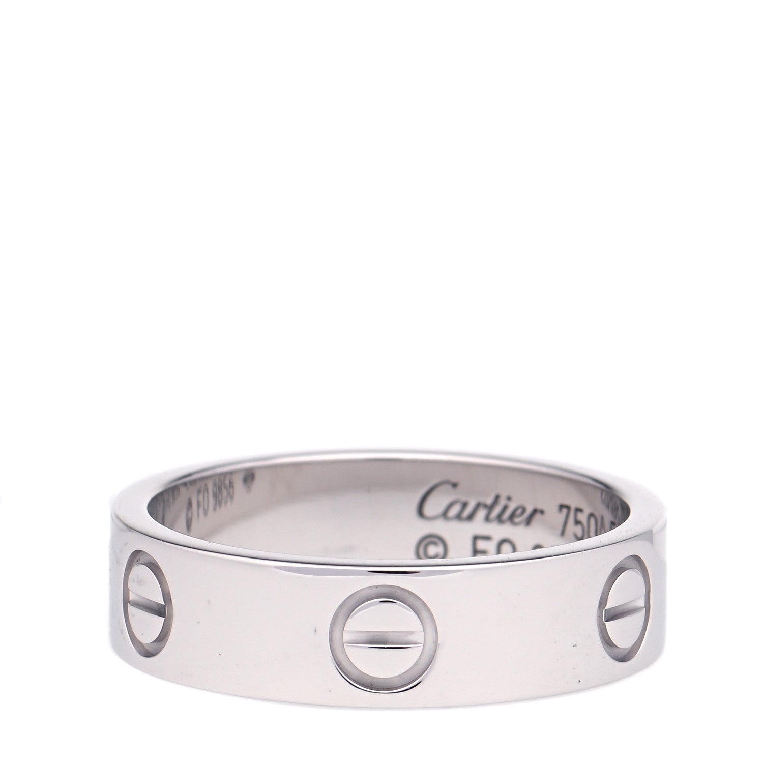Cartier 18K White Gold 5.5mm LOVE Ring 56 7.5 1 of 6