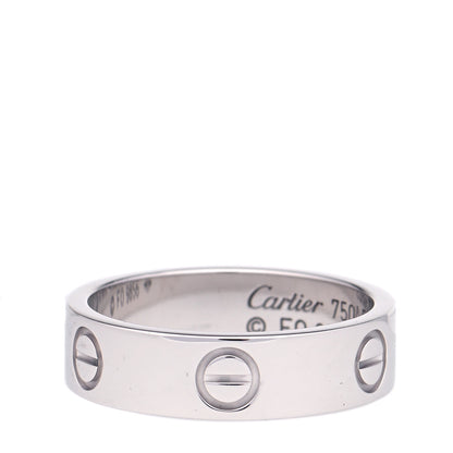 Cartier 18K White Gold 5.5mm LOVE Ring 56 7.5 1 of 6