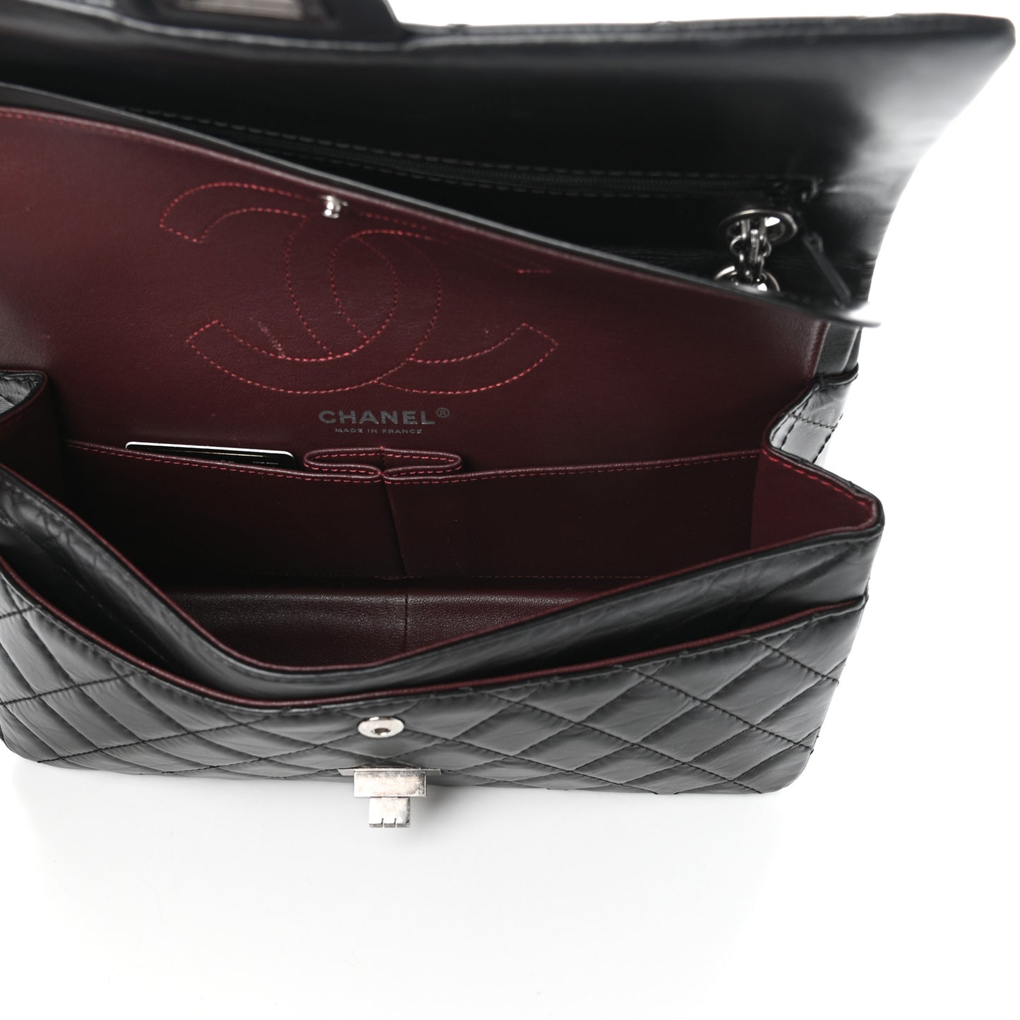 Aged Calfskin Quilted 2.55 Reissue 226 Flap Black