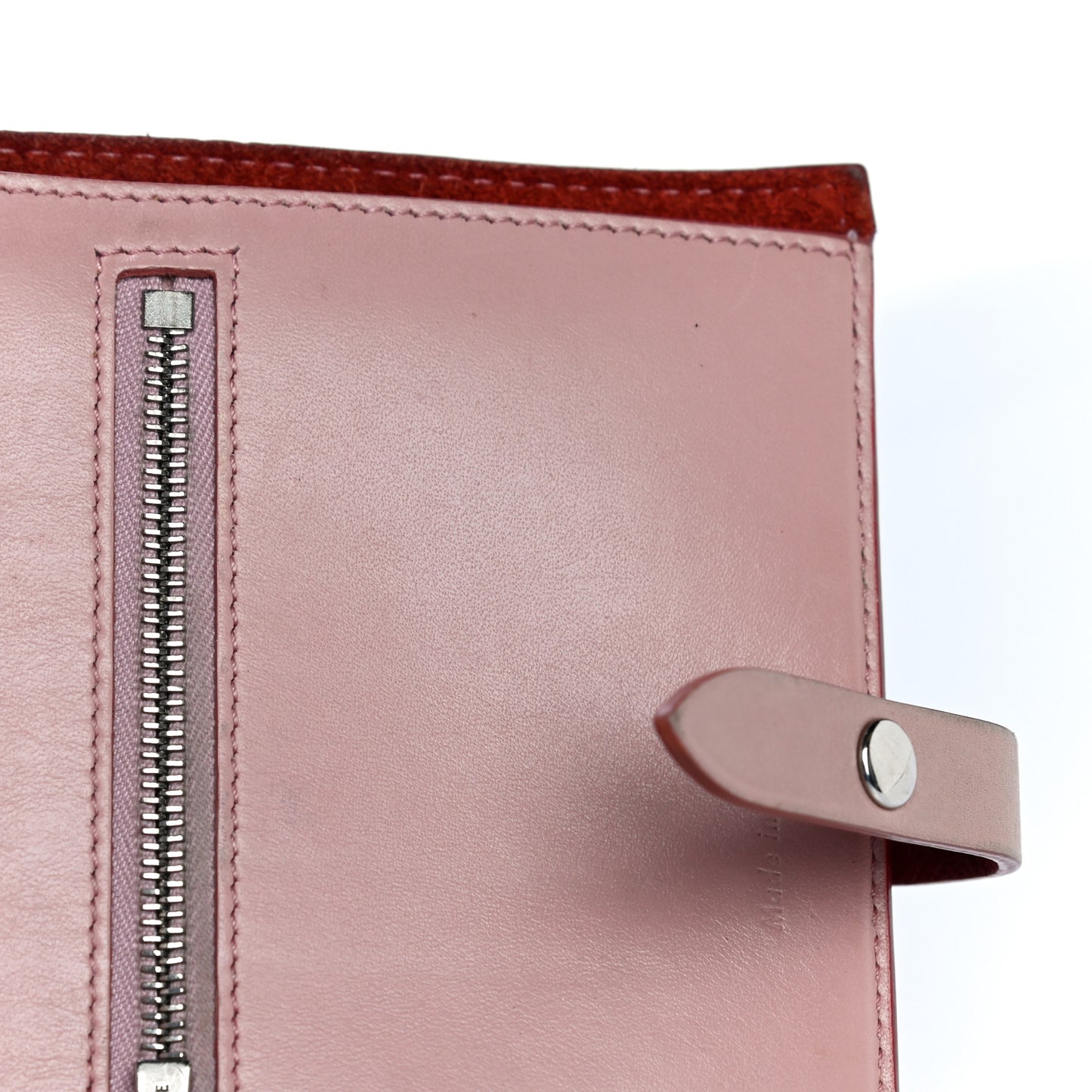 Grained Calfskin Medium Multifunction Strap Wallet Scarlet