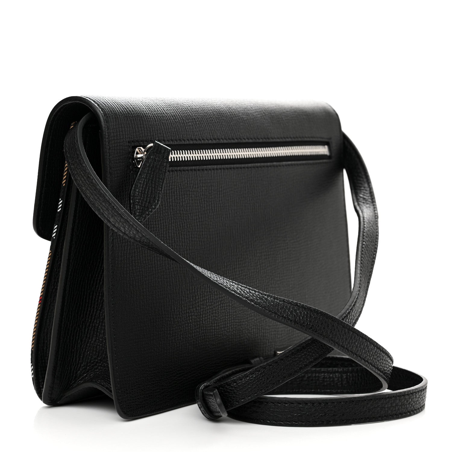 Burberry Derby Calfskin Vintage Check Small Macken Crossbody Bag Black 3 of 10
