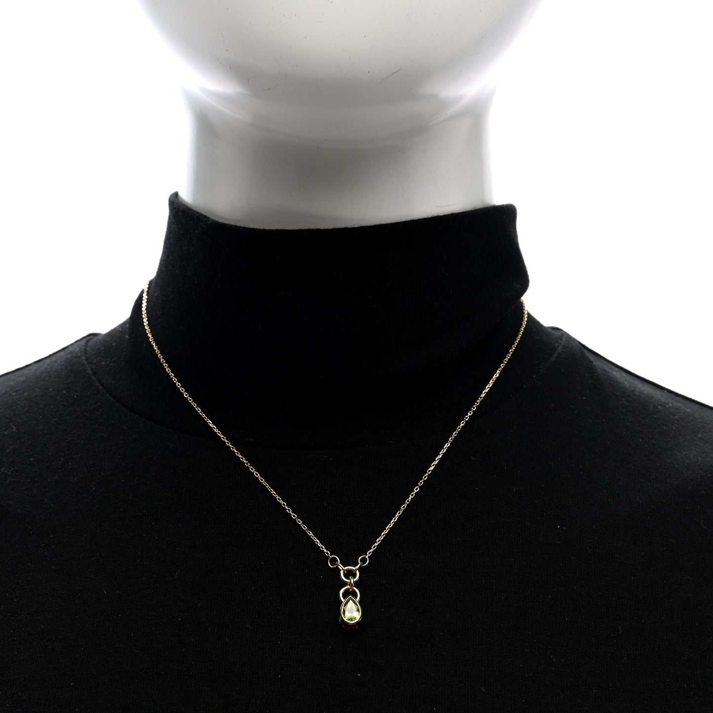 18K Yellow Gold Peridot Forever and Always a Pair Pendant Necklace