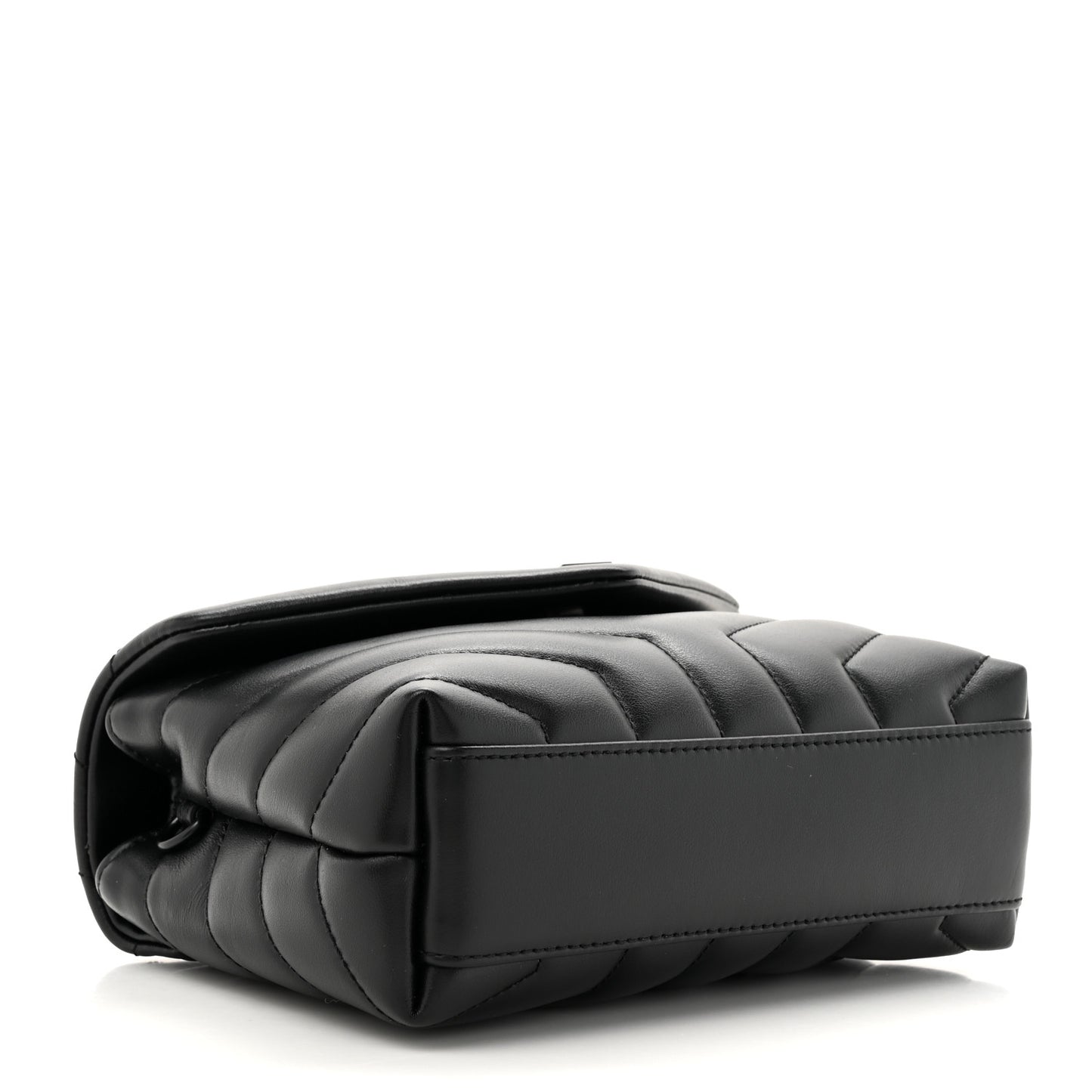 Calfskin Y Quilted Monogram Monochrome Toy Loulou Crossbody Bag Black