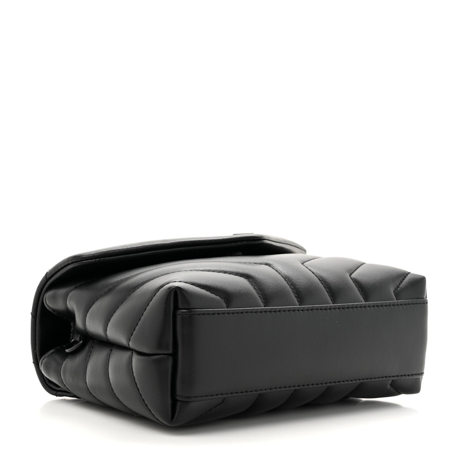 Saint Laurent Calfskin Y Quilted Monogram Monochrome Toy Loulou Crossbody Bag Black 4 of 12
