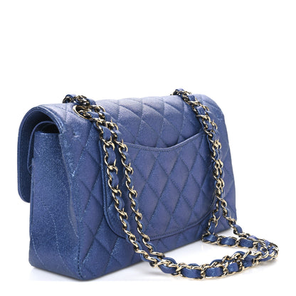 Chanel Iridescent Caviar Quilted Small Double Flap Dark Blue 3 of 10
