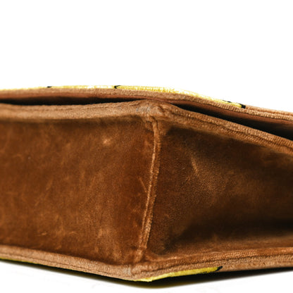 Prada Velluto Ricamo Cahier Shoulder Bag Cammello 6 of 11
