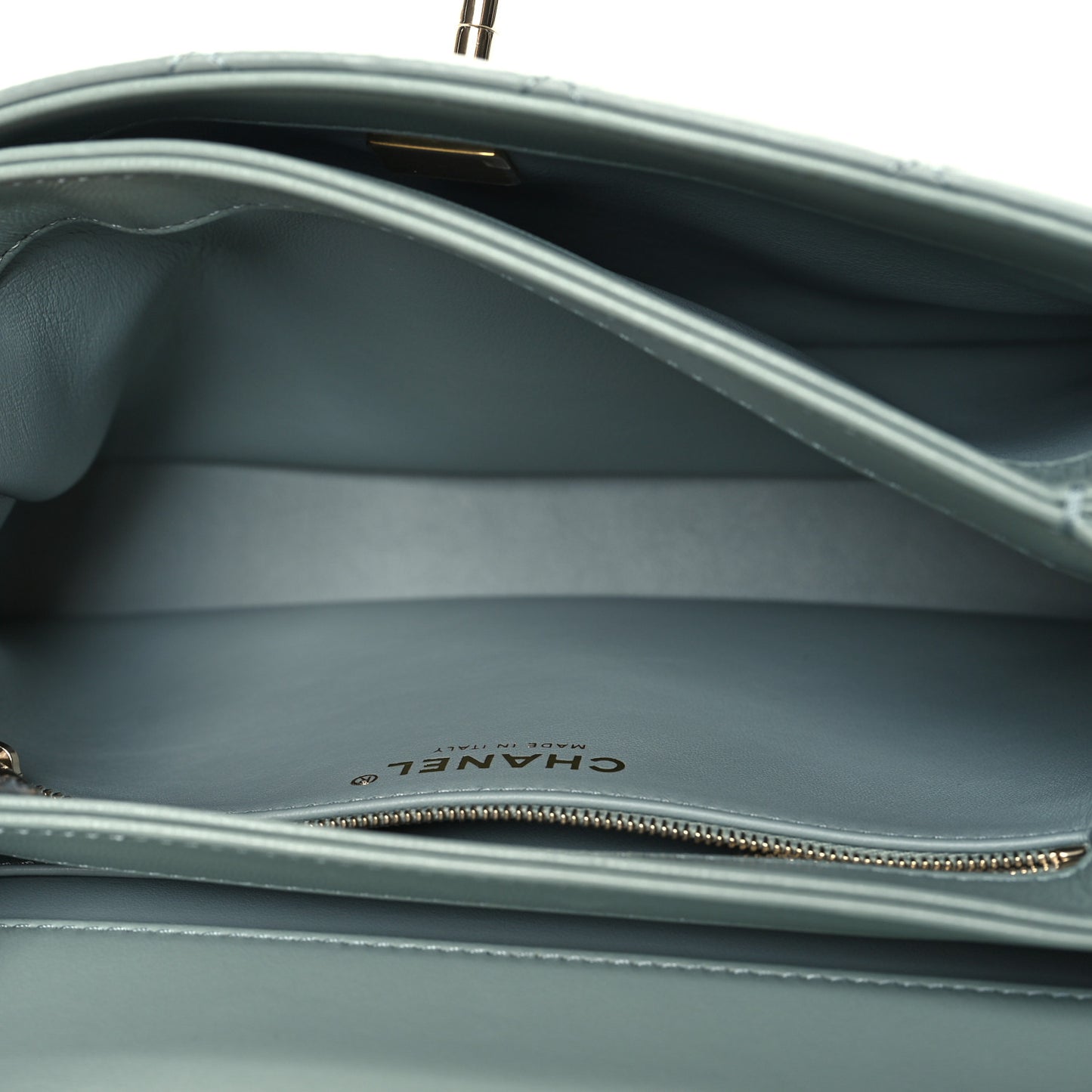 Lambskin Quilted Small Trendy CC Flap Dual Handle Bag Grey