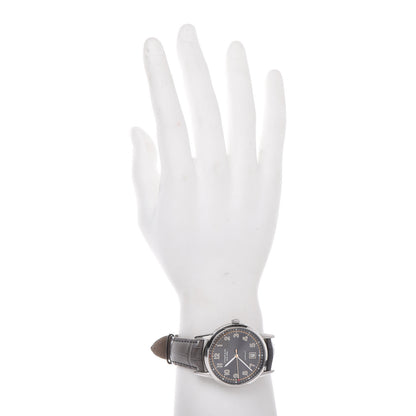 Tiffany Stainless Steel Alligator 40mm CT60 3-Hand Automatic Watch Grey 2 of 10