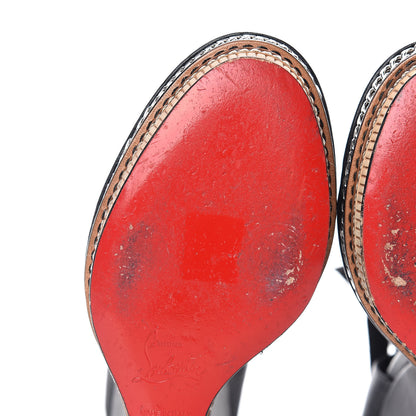 Christian Louboutin Shiny Calfskin Tribuli 140 Wedge Sandals 40 Black 13 of 15