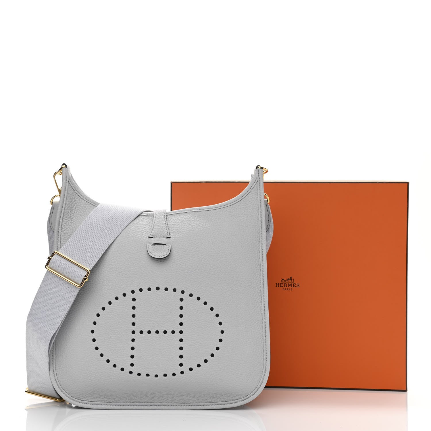 Hermes Taurillon Clemence Evelyne III PM Bleu Pale 12 of 12