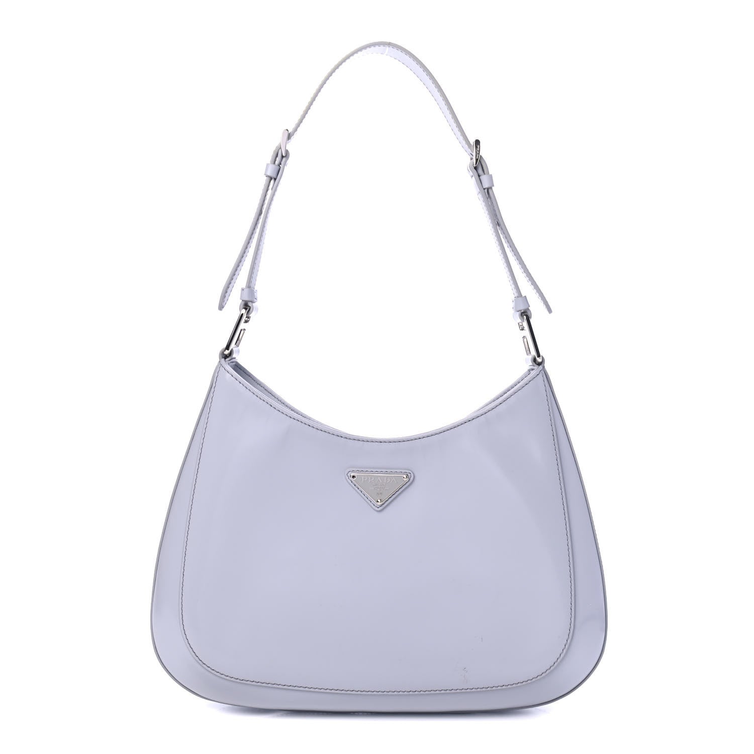Prada Spazzolato Cleo Adjustable Strap Shoulder Bag Fiordaliso 1 of 5