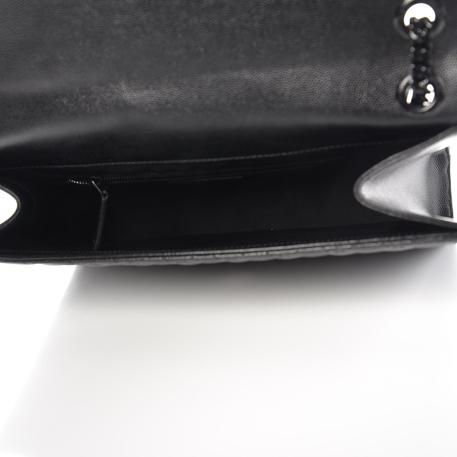 Saint Laurent Grain De Poudre Textured Mixed Matelasse Large Triquilt Monogram Monochrome Satchel Black 5 of 7