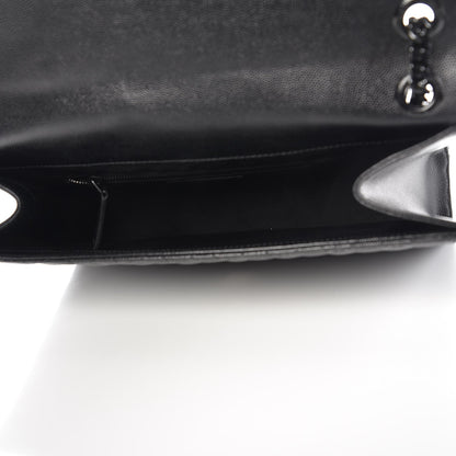 Saint Laurent Grain De Poudre Textured Mixed Matelasse Large Triquilt Monogram Monochrome Satchel Black 5 of 7