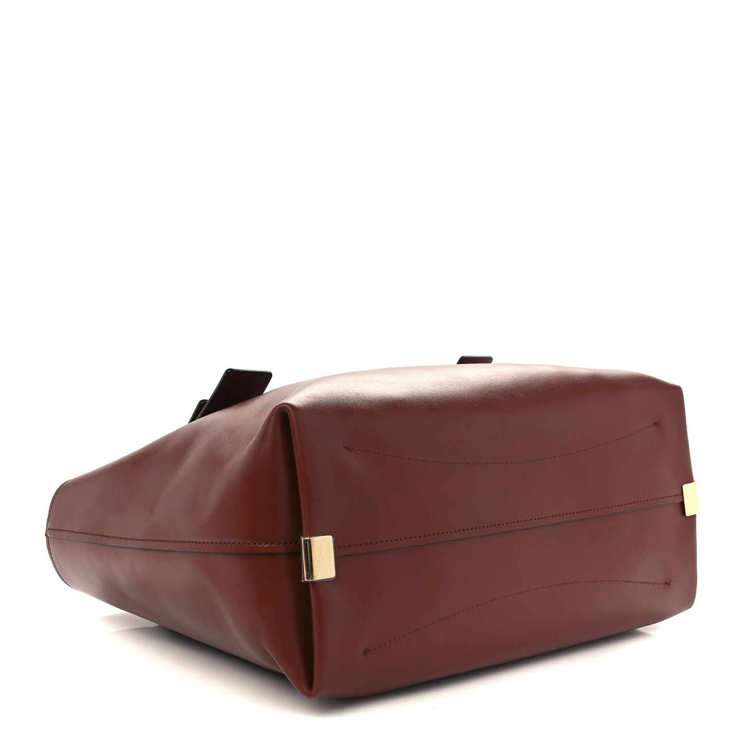 Shiny Calfskin Suede Medium C Zipped Tote Brown