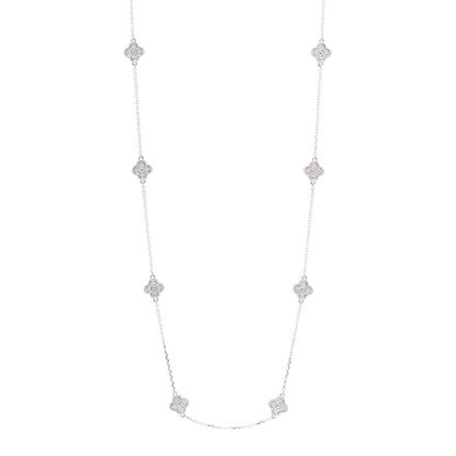 Van Cleef & Arpels 18K White Gold Diamond 16 Motifs Sweet Alhambra Necklace 1 of 7