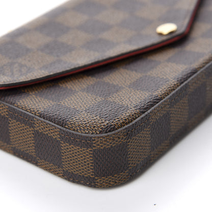 Louis Vuitton Damier Ebene Pochette Felicie Chain Wallet 6 of 12