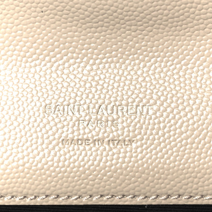 Saint Laurent Grain De Poudre Matelasse Chevron Monogram Envelope Clutch Dark Beige 6 of 10