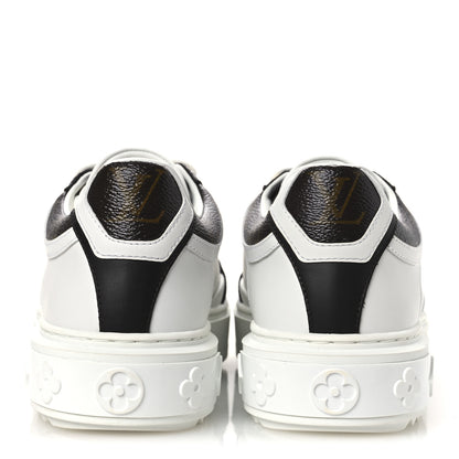 Louis Vuitton Lambskin Embossed Monogram Time Out Sneakers 39 White Brown 6 of 11