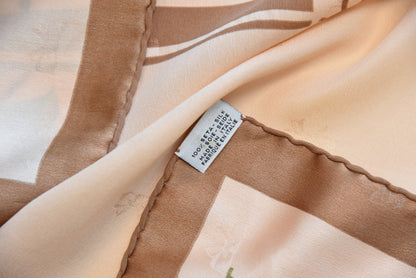 Chanel Silk CC Square Scarf Beige Brown 5 of 6