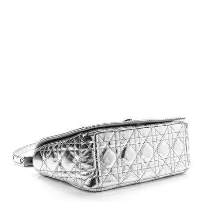 Christian Dior Metallic Calfskin Cannage Medium Caro Bag Argent 4 of 10