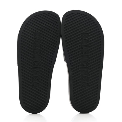 Balenciaga Rubber Womens Logo Pool Slide Sandals 37 Black 5 of 16