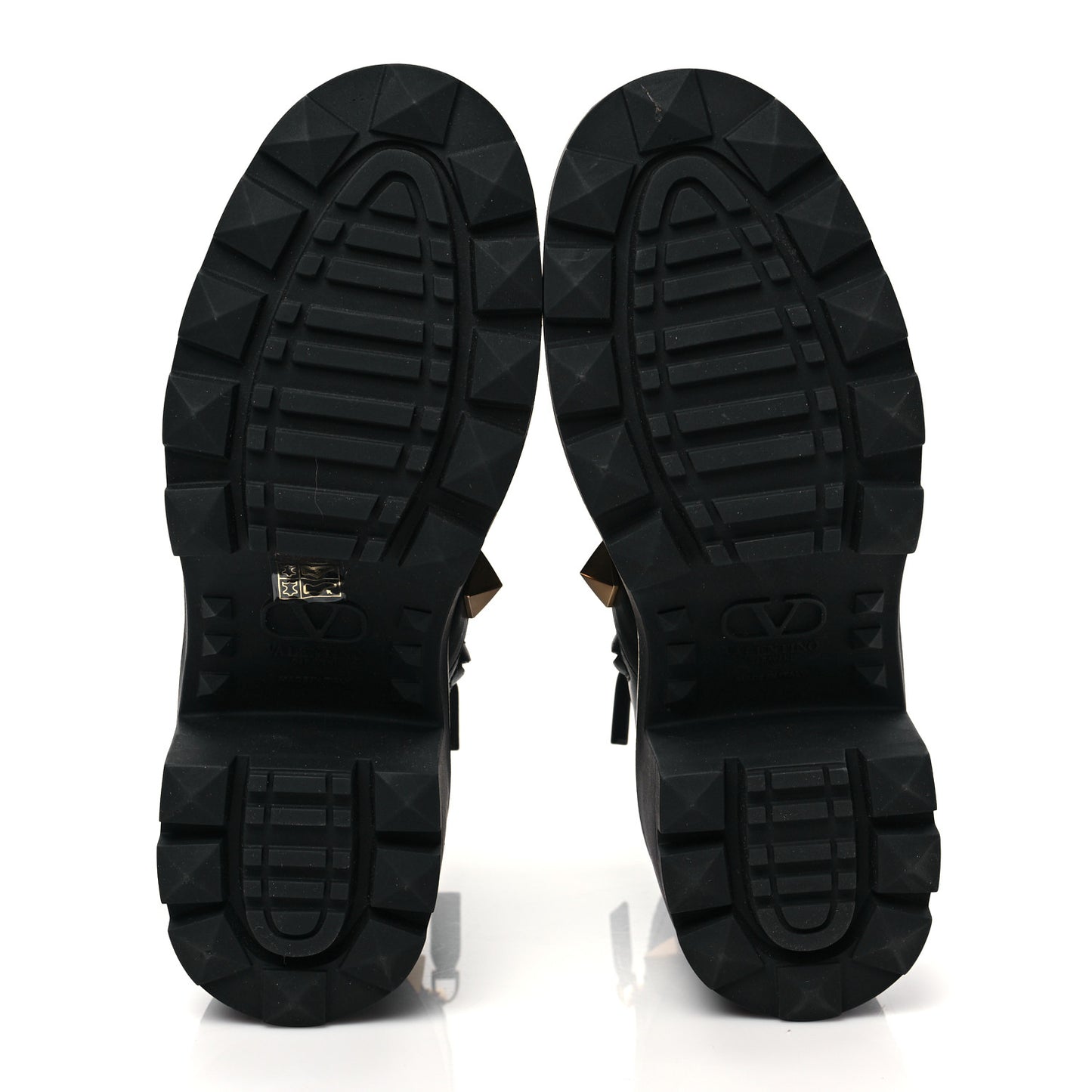 Calfskin Roman Stud 20/85mm Combat Boots 40.5 Black