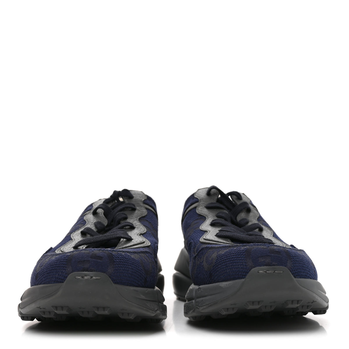 Canvas GG Supreme Monogram Mens Rhyton Sneakers 9 Blue