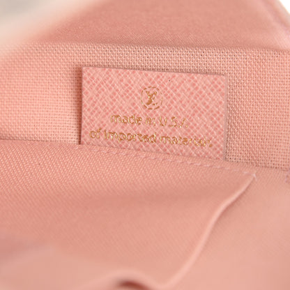 Louis Vuitton Damier Azur Pochette Felicie Chain Wallet Rose Ballerine 7 of 8