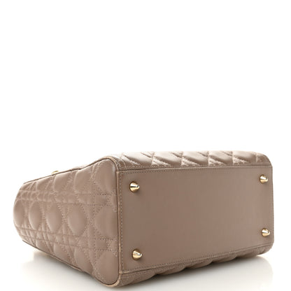 Christian Dior Lambskin Cannage Medium Lady Dior Warm Taupe 4 of 13