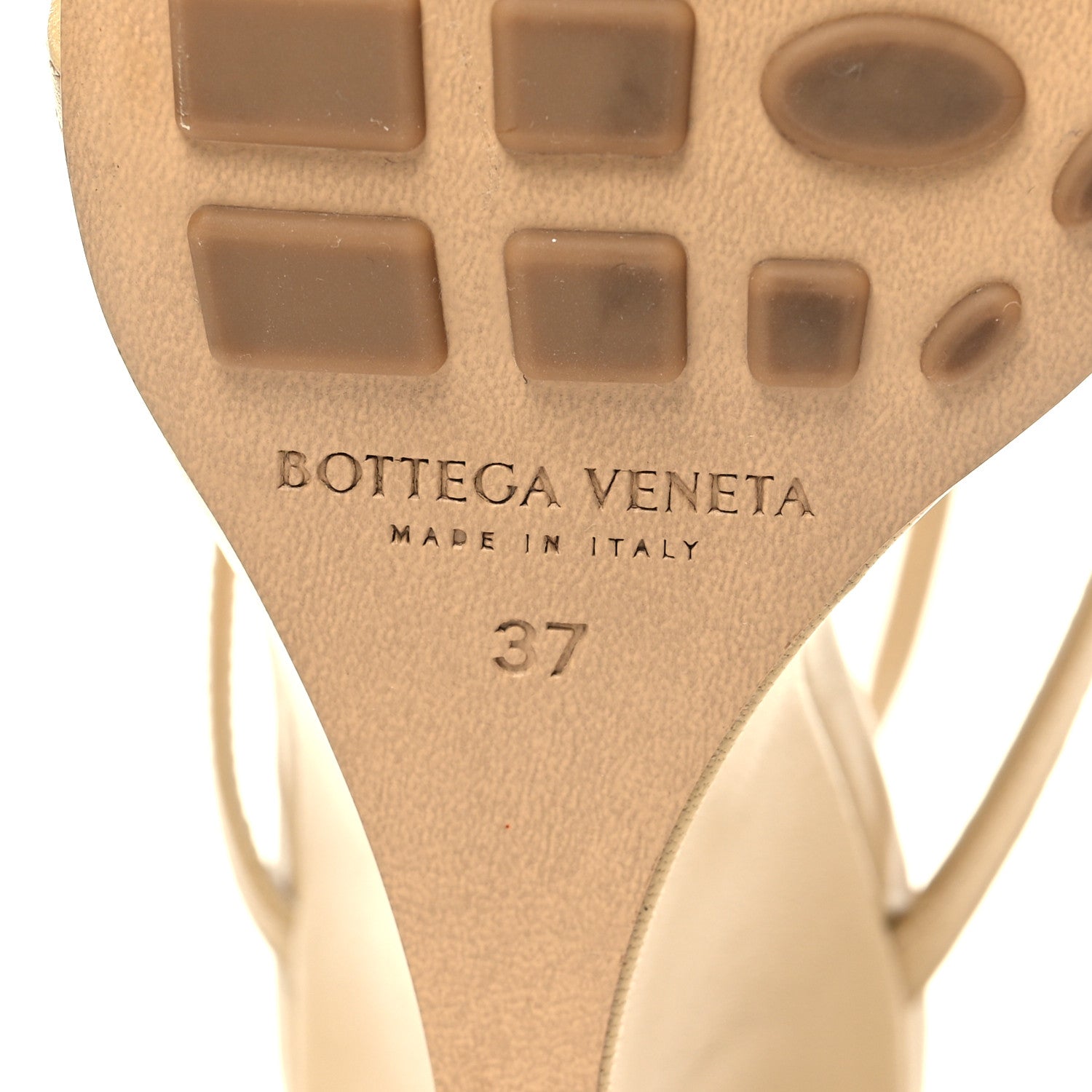 Bottega Veneta Lambskin Stretch Lounge Wedge Sandals 37 Cane Sugar 6 of 7