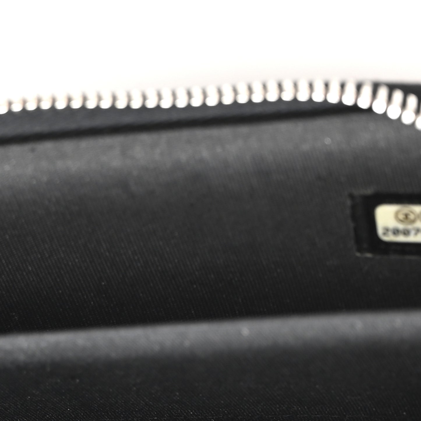 Patent Calfskin Quilted Brilliant Zip Coin Purse Wallet Black