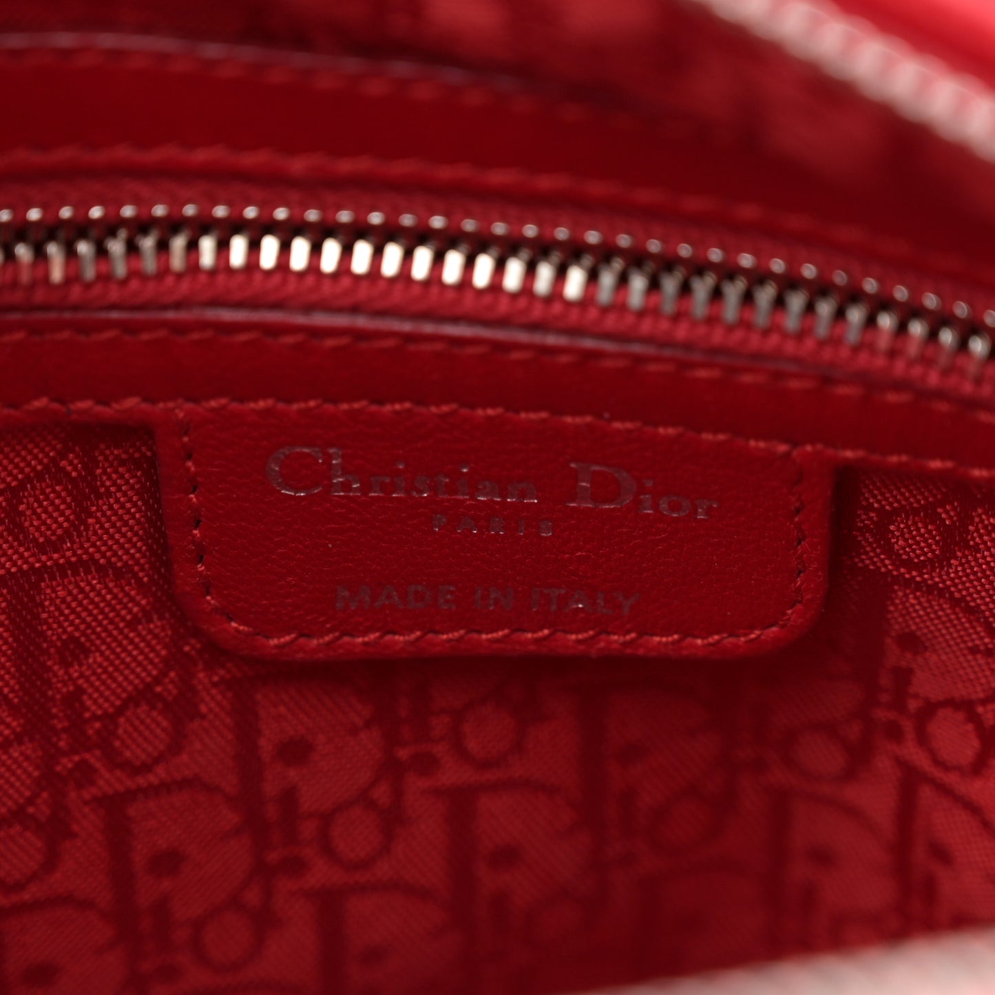 Lambskin Cannage Medium Lady Dior Red