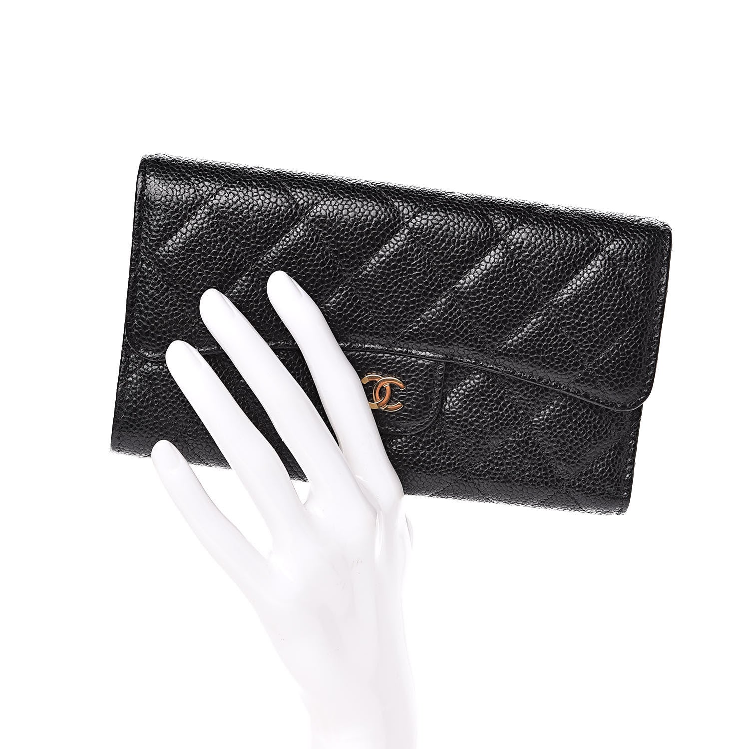 Chanel Caviar Quilted Large Flap Wallet Black 2 of 11
