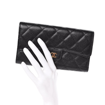 Chanel Caviar Quilted Large Flap Wallet Black 2 of 11