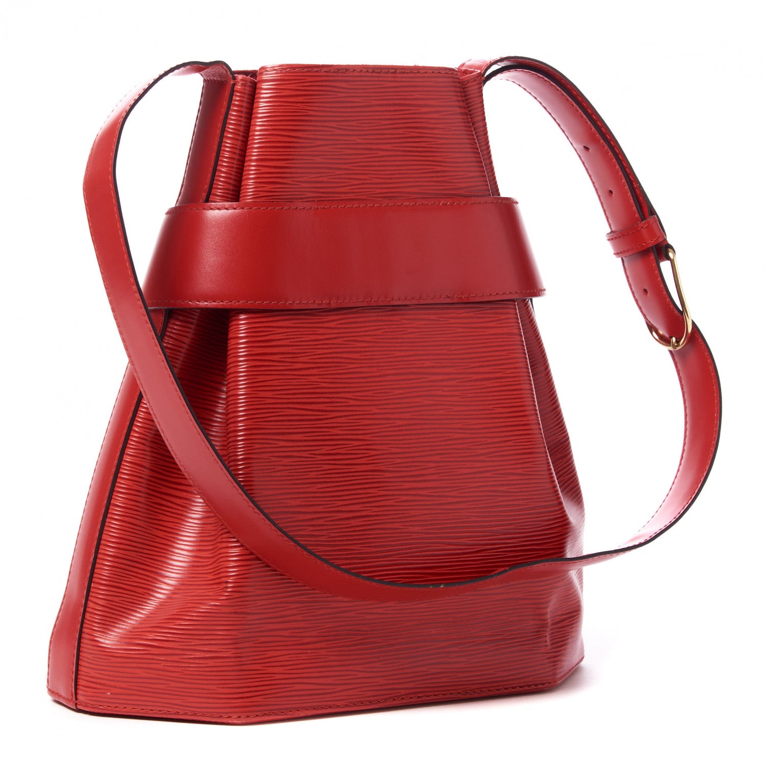 Louis Vuitton Epi Sac D'Epaule Castillan Red 2 of 8