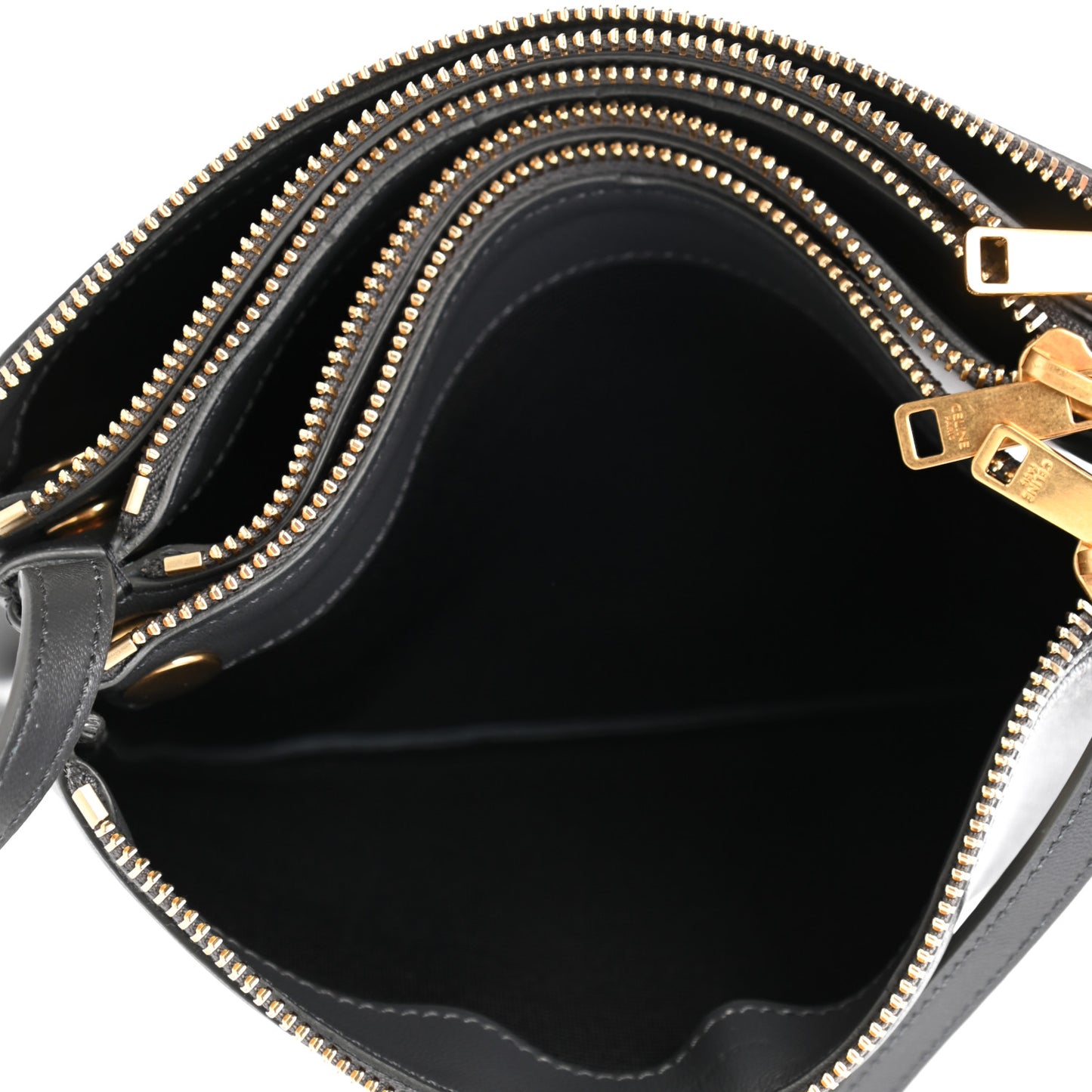 Lambskin Small Trio Crossbody Bag Medium Grey