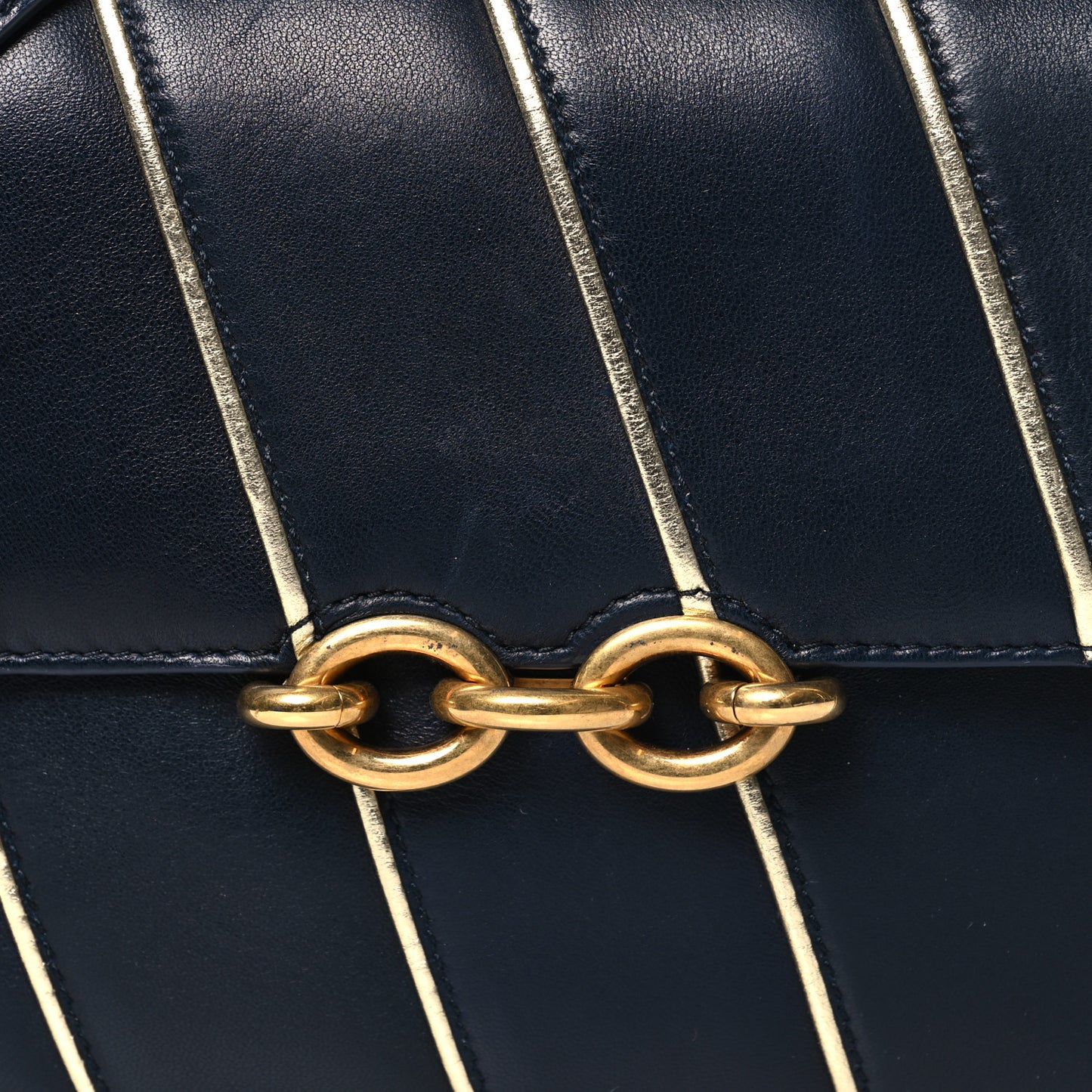 Lambskin Quilted Le Maillon Satchel Marine