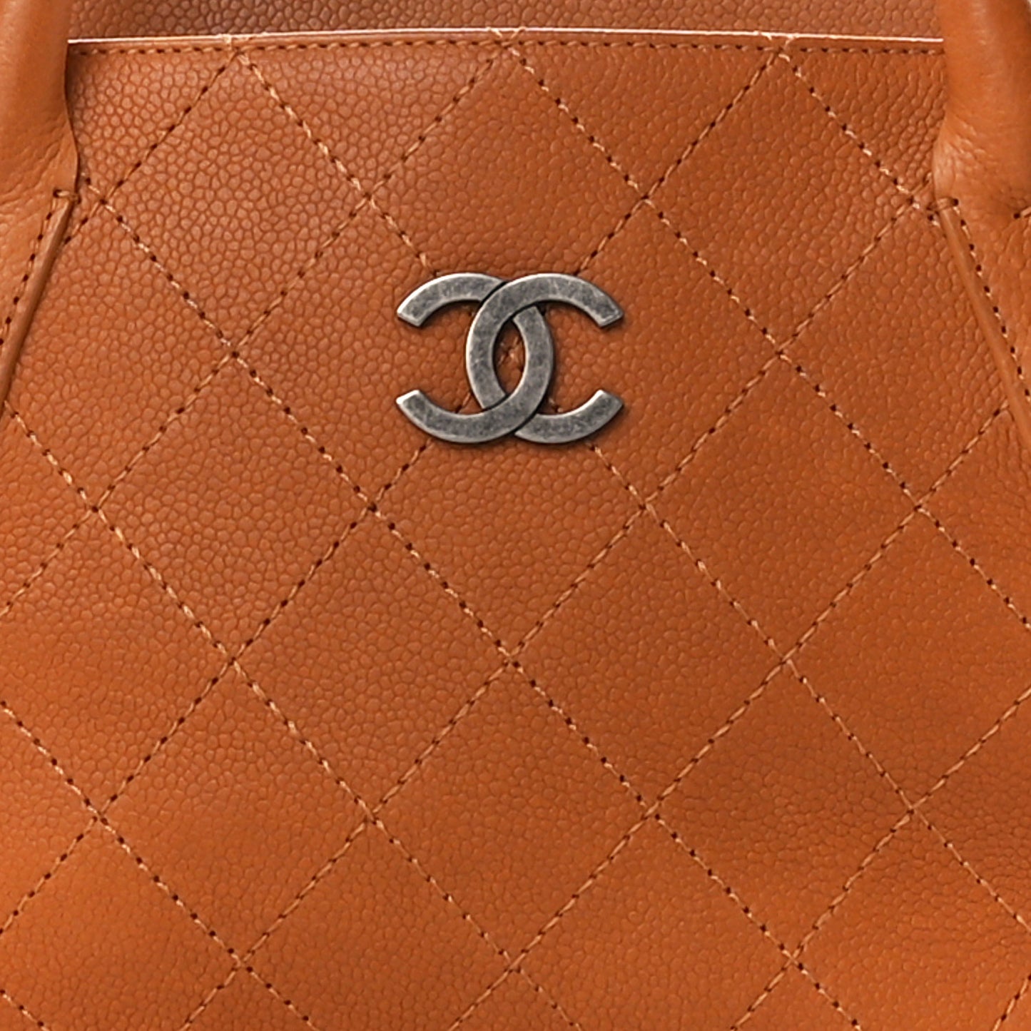 Grained Vegetal Calfskin Small Urban Shopping Tote Camel