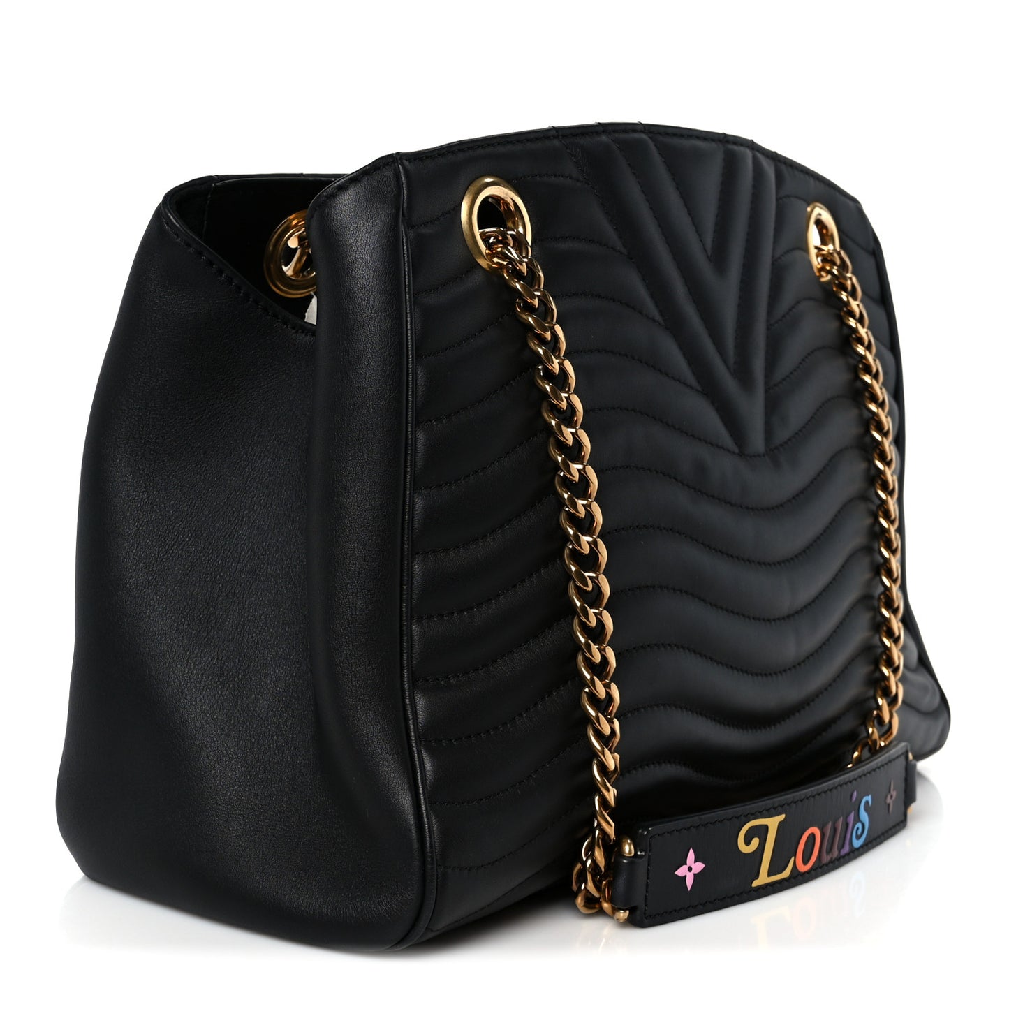 Calfskin New Wave Chain Tote Black