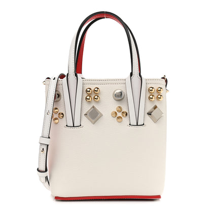 Christian Louboutin Calfskin Empire Spike Studded Mini Courones Tote Blanco Multicolor 1 of 10