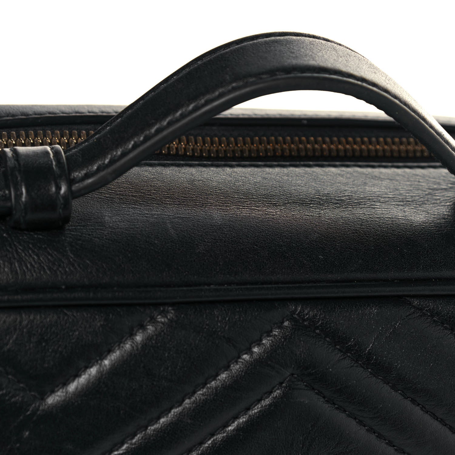 Gucci Calfskin Matelasse Sylvie Web Small GG Marmont Top Handle Shoulder Bag Black 19 of 24