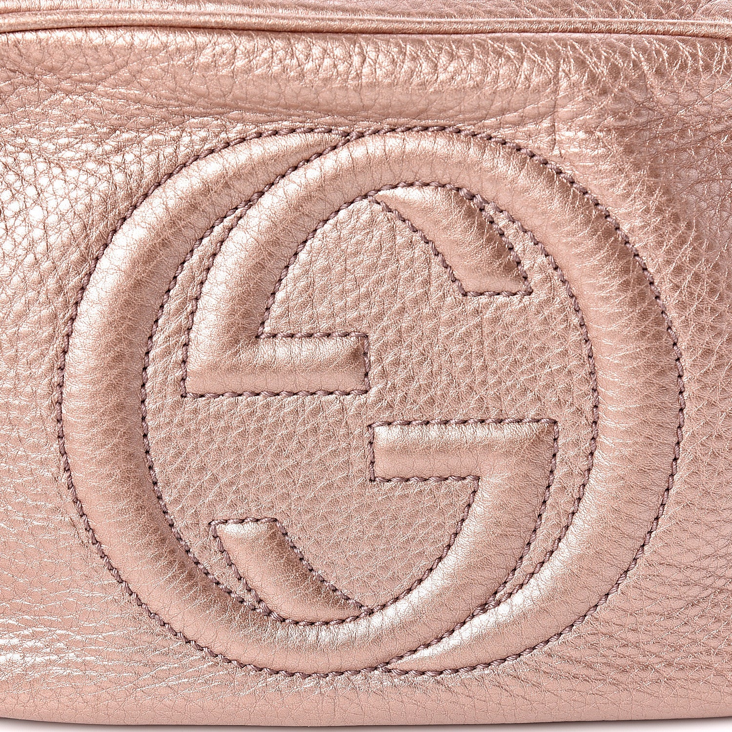 Gucci Metallic Pebbled Calfskin Small Soho Disco Bag Pink 10 of 10