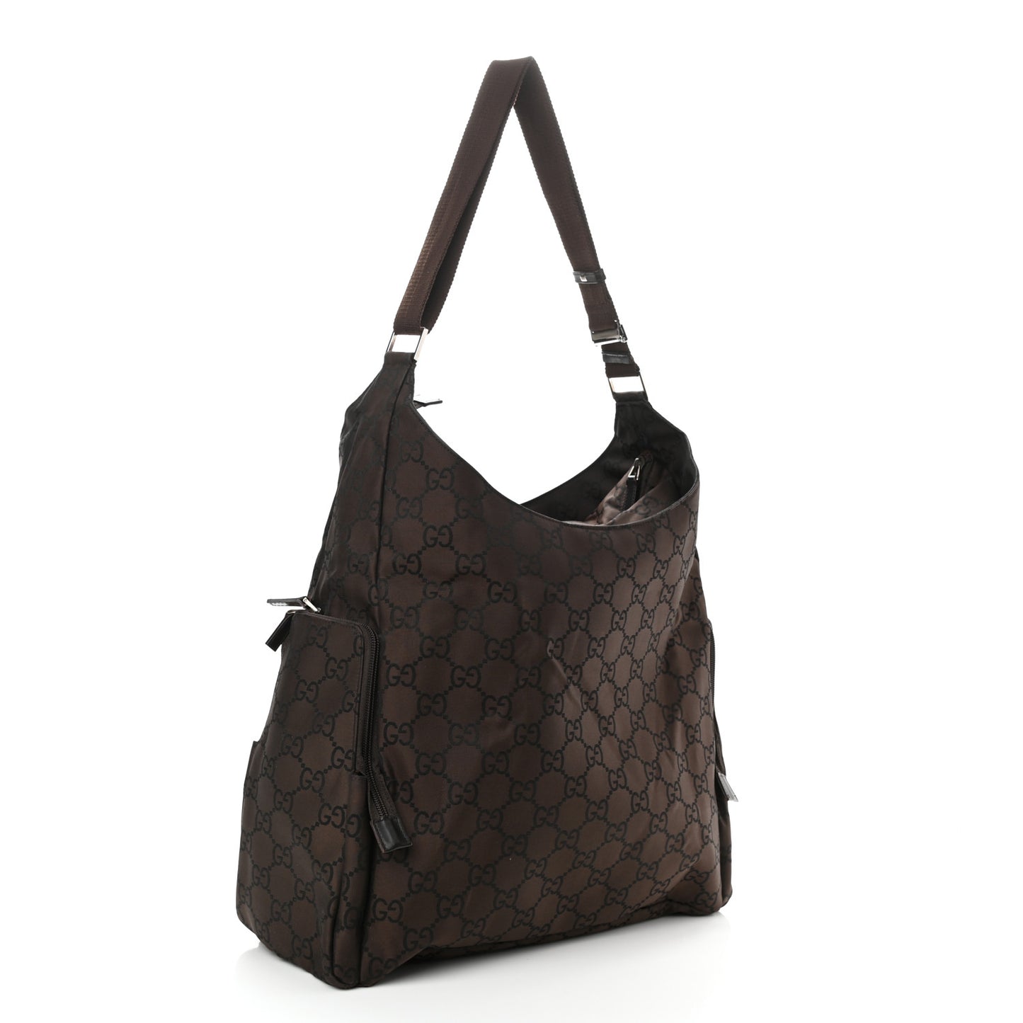 Nylon Monogram Extra Large Satchel Dark Brown