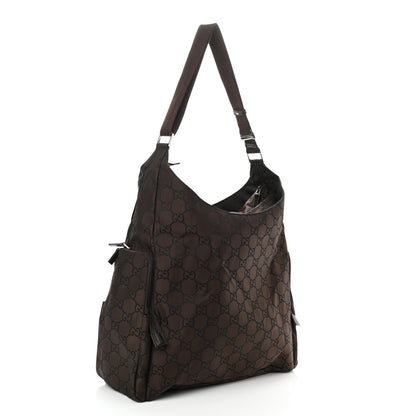 Gucci Nylon Monogram Extra Large Satchel Dark Brown 3 of 8