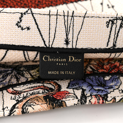 Christian Dior Canvas Embroidered Large Zodiac Book Tote Latte Multicolor 6 of 10