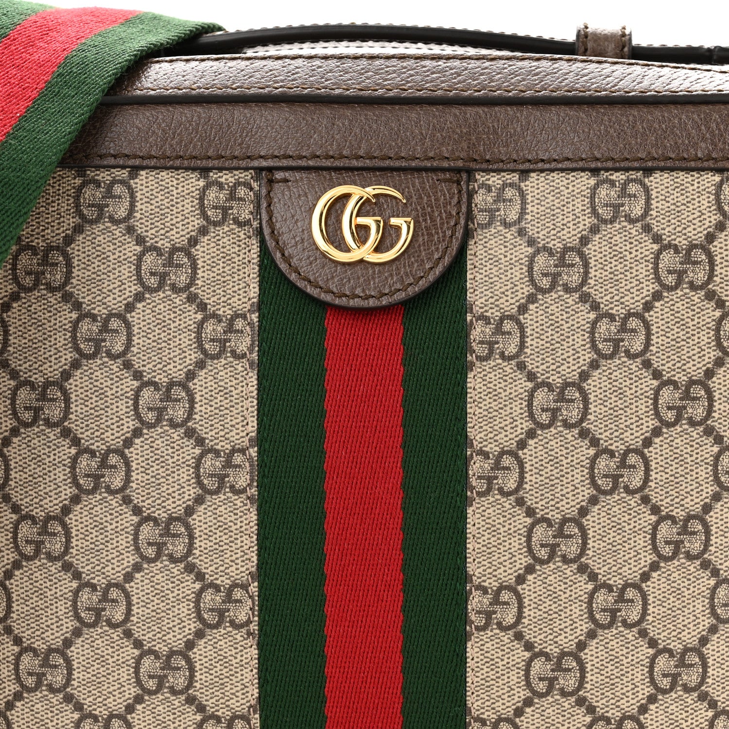 Gucci GG Supreme Monogram Web Small Ophidia Top Handle Shoulder Bag Brown 8 of 12