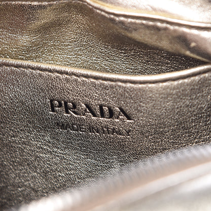 Prada Metallic Nappa Impunture Diagramme Crossbody Pirite 6 of 8