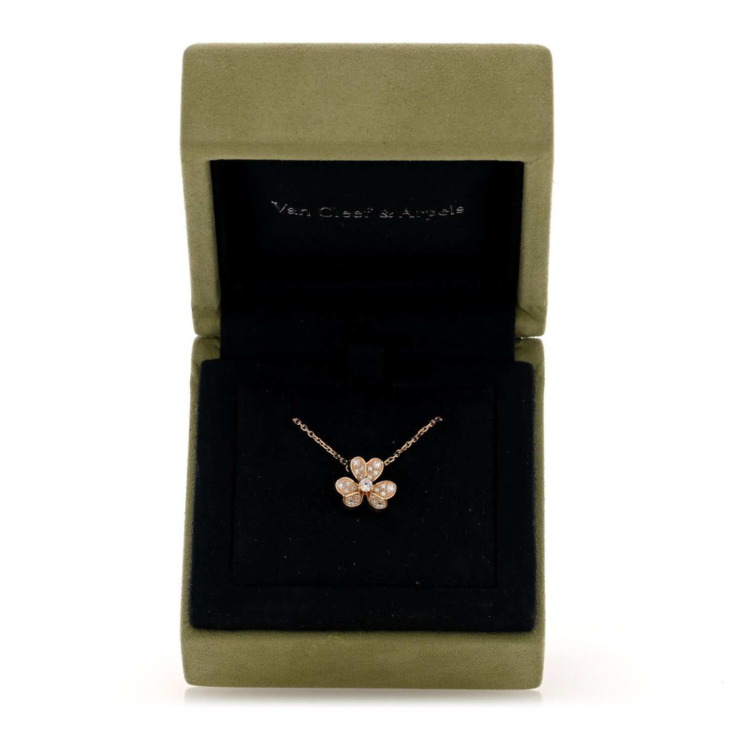 18K Yellow Gold Diamond Mini Frivole Pendant Pave Necklace